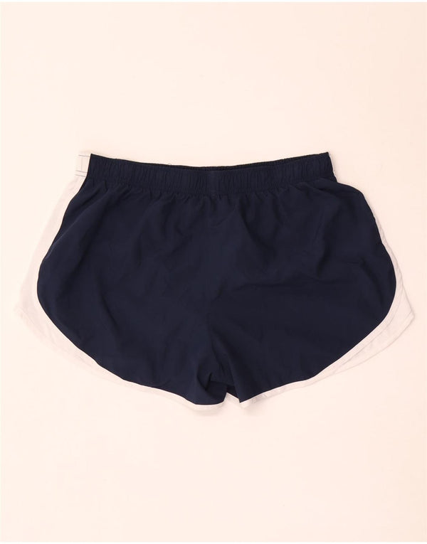 Nike Womens Dri Fit Sport Shorts UK 18 XL Navy Blue Colourblock Polyester