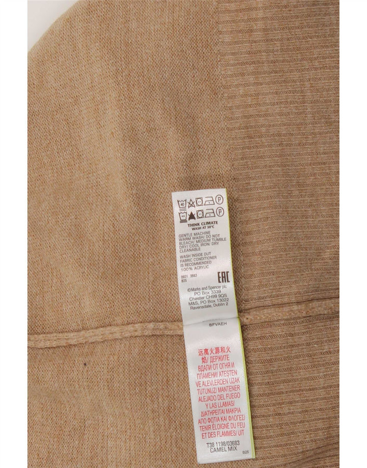 Marks & Spencer Womens Turtle Neck Jumper Sweater UK 14 Medium Beige