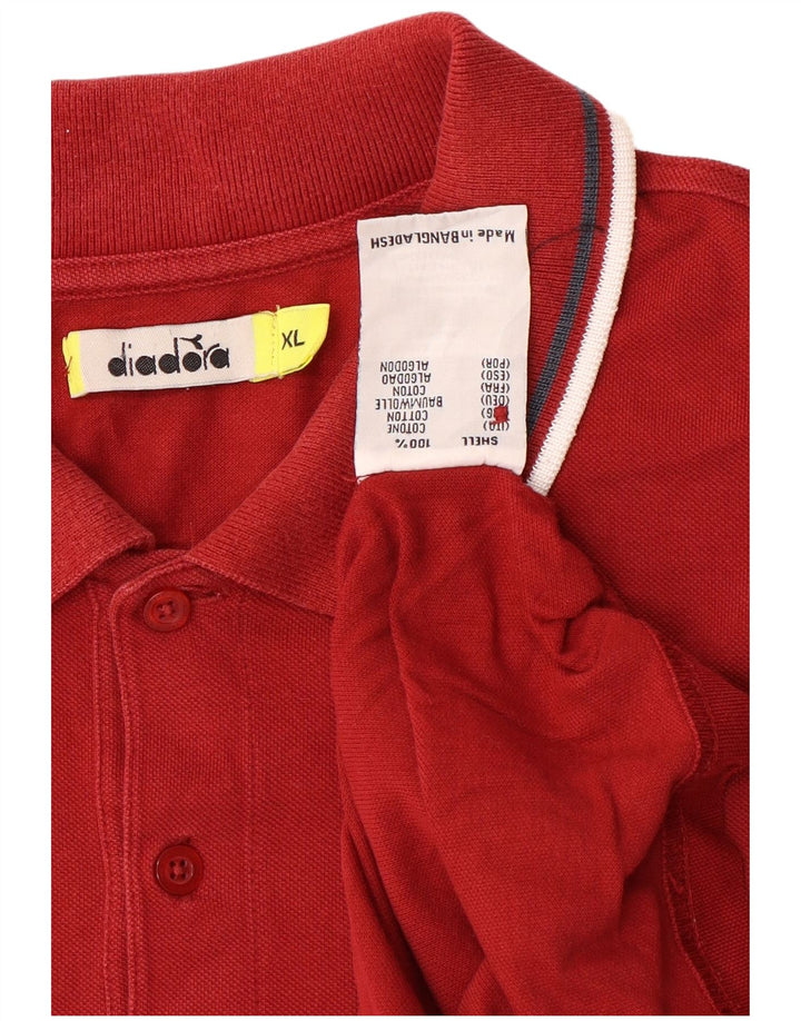 Diadora Mens Polo Shirt XL Red Cotton