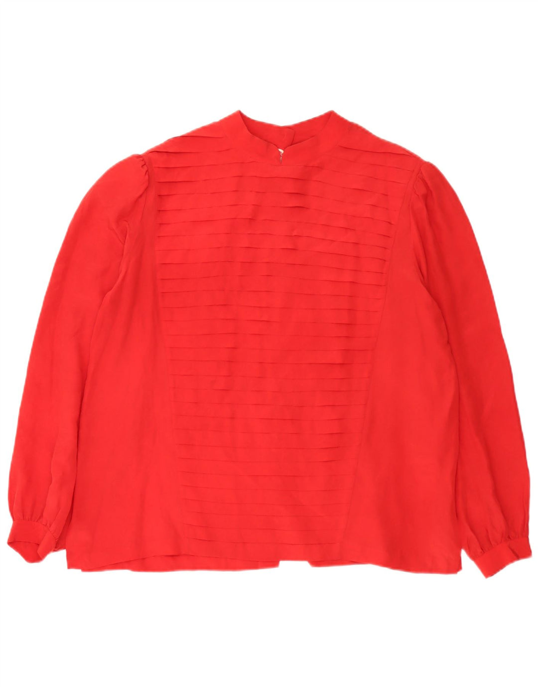 Vintage Womens Shirt Blouse EU 42 Large Red Silk