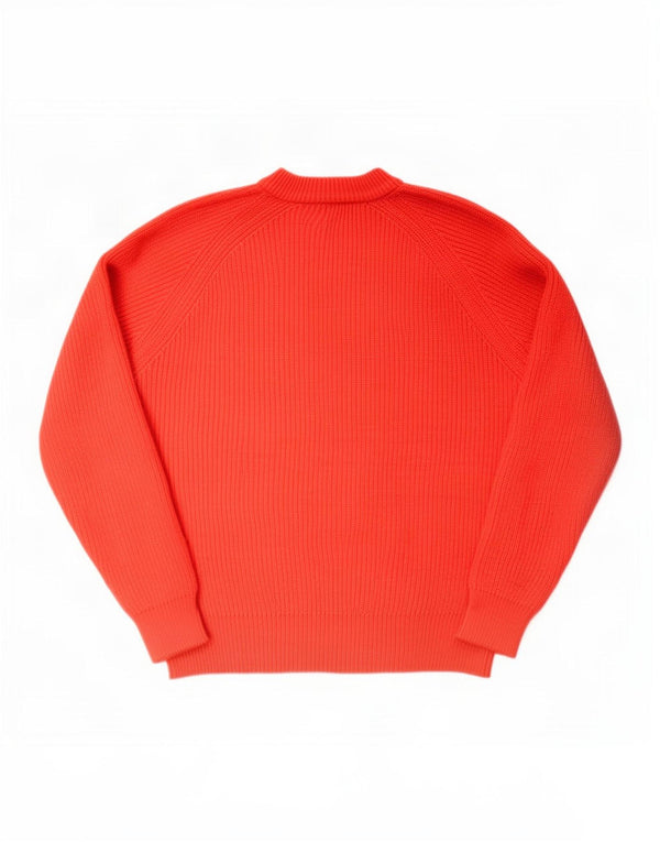 Marks & Spencer Womens Crew Neck Jumper Sweater UK 14 Medium Red Cotton
