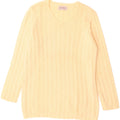 Stefanel Womens V-Neck Jumper Sweater UK 14 Large Yellow