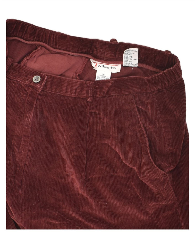 TALBOTS Womens Tapered Corduroy Trousers UK 14 Medium W30 L28  Burgundy | Vintage Talbots | Thrift | Second-Hand Talbots | Used Clothing | Messina Hembry 