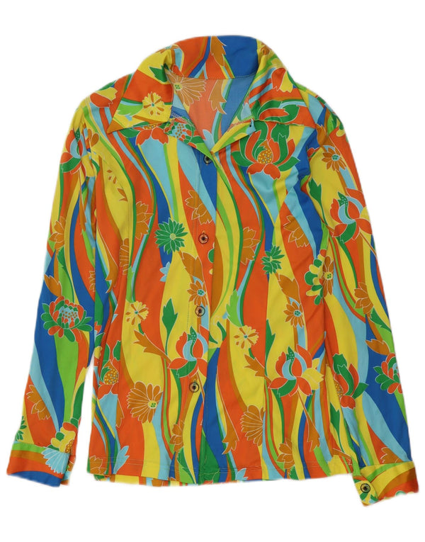 Vintage Womens Shirt Blouse UK 10 Small Multicoloured Floral