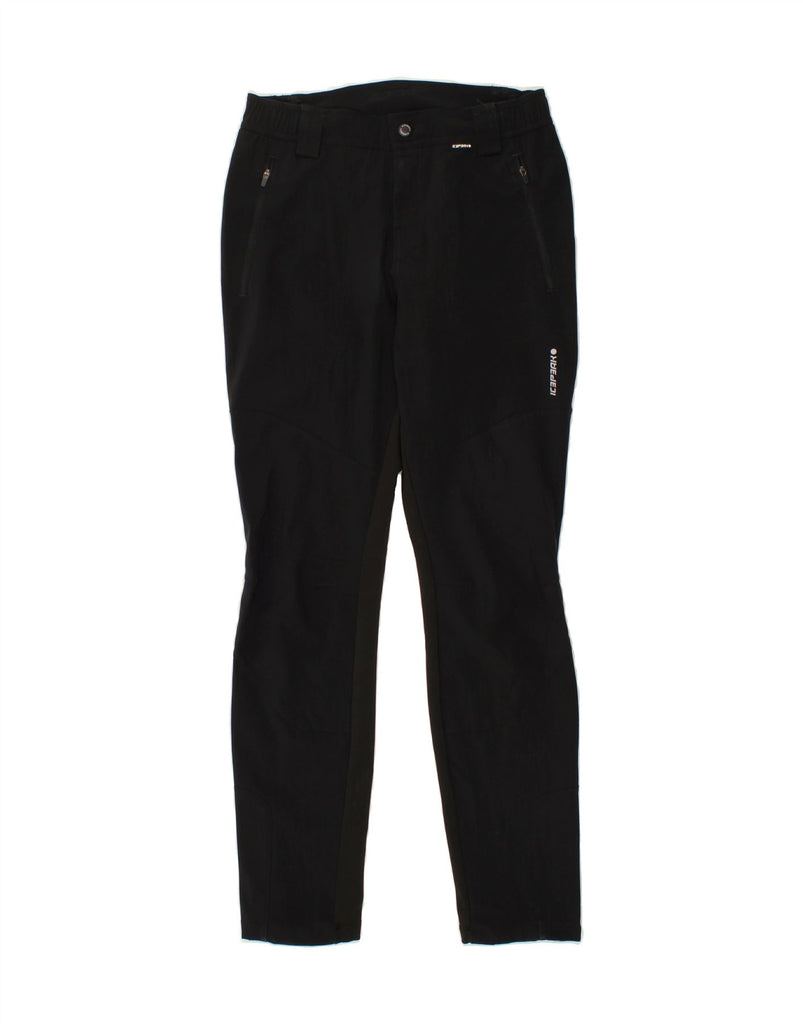 ICEPEAK Womens Slim Trousers IT 46 Large W32 L31  Black Colourblock Vintage Icepeak and Second-Hand Icepeak from Messina Hembry 