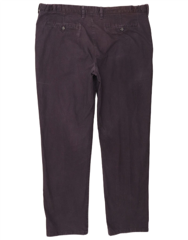 Marks & Spencer Mens Regular Chino Trousers W42 L33 Navy Blue Cotton