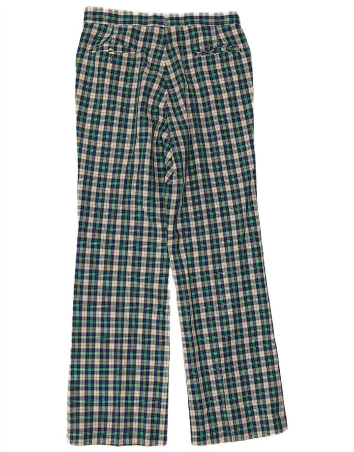 Izod Mens Straight Casual Trousers W30 L32  Green Check