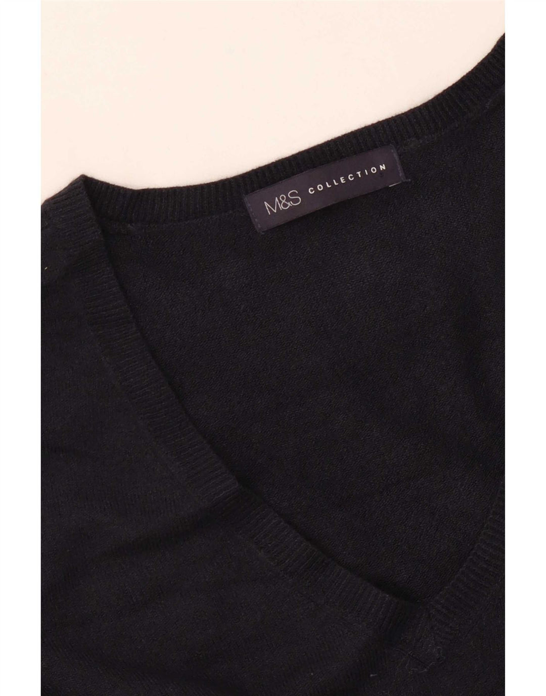 Marks & Spencer Womens V-Neck Jumper Sweater UK 16 Large Navy Blue