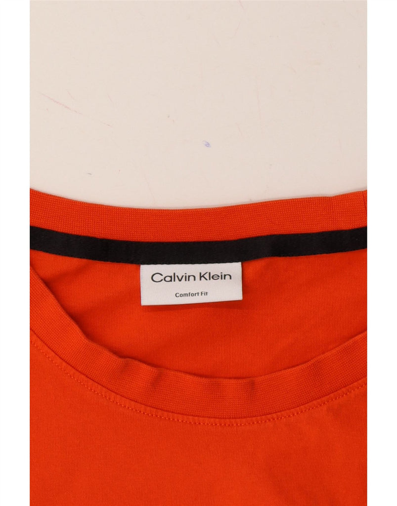 CALVIN KLEIN Mens Comfort Fit T-Shirt Top Large Orange Cotton Vintage Calvin Klein and Second-Hand Calvin Klein from Messina Hembry 