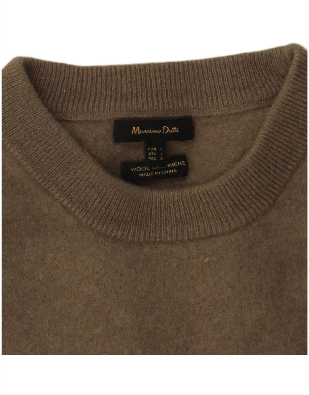 Massimo Dutti Womens Crew Neck Jumper Sweater UK 14 Large Grey Wool