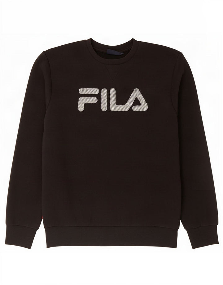 Fila Mens Graphic Sweatshirt Jumper Medium Black Cotton