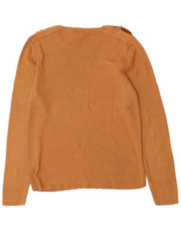 Ralph Lauren Womens Boat Neck Jumper Sweater UK 18 XL Beige Cotton