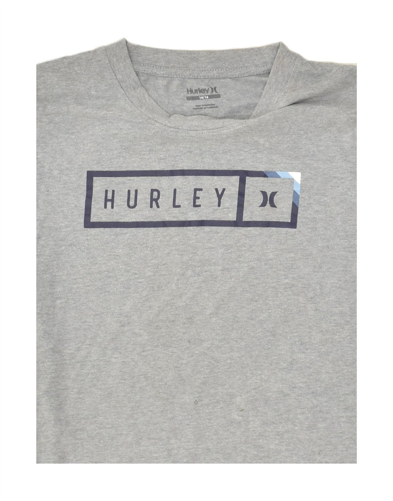 HURLEY Boys Graphic T-Shirt Top 14-15 Years Grey Cotton | Vintage Hurley | Thrift | Second-Hand Hurley | Used Clothing | Messina Hembry 