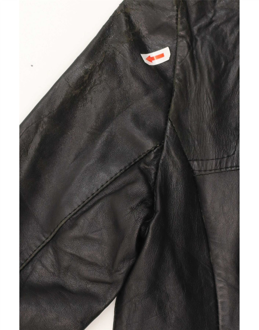 Vintage Womens Leather Coat UK 10 Small Black