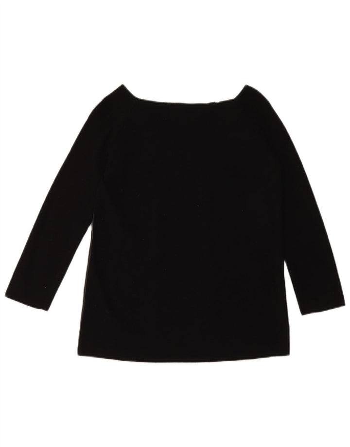 ZARA Womens Crop 3/4 Sleeve Off Shoulder Top UK 10 Small Black