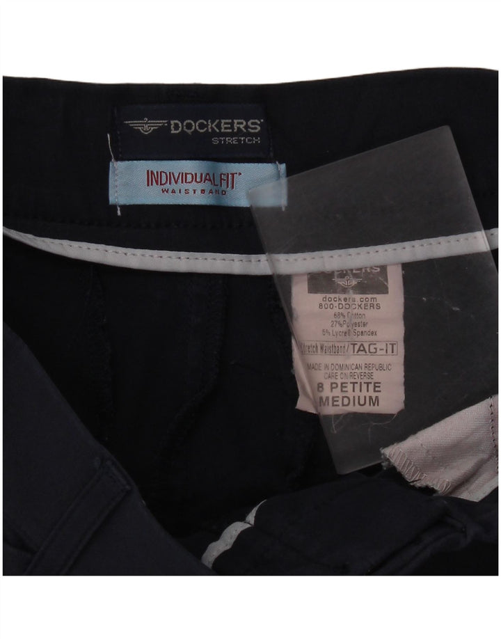 Dockers Womens Stretch Casual Trousers US 6 Medium W30 L29 Navy Blue