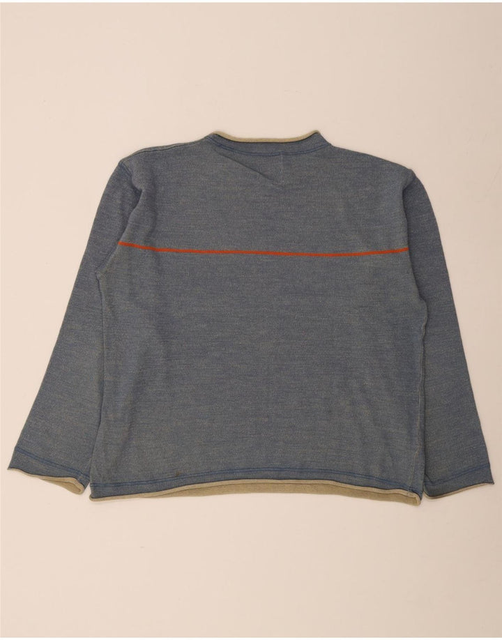 Home Boy Mens Boat Neck Jumper Sweater Large Blue Striped