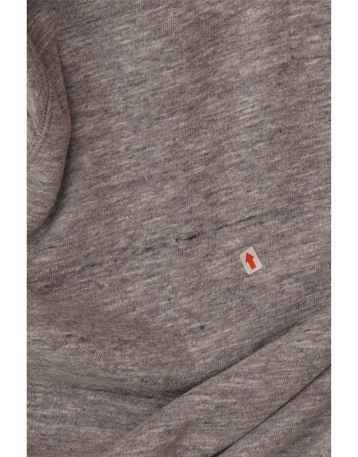Jack Wills Womens Graphic Oversized Hoodie Jumper UK 12 Medium Grey Flecked