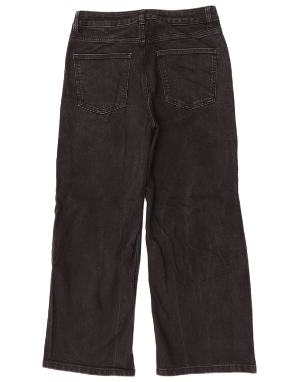 Marks & Spencer Womens Wide Leg Jeans UK 12 Medium W30 L28 Black Cotton