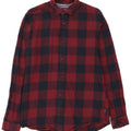 Jack & Jones Mens Regular Fit Flannel Shirt Medium Red Gingham Cotton