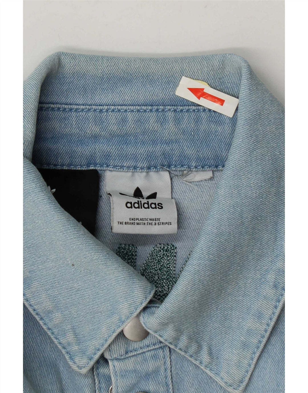 Adidas Mens Graphic Short Sleeve Denim Shirt Medium Blue