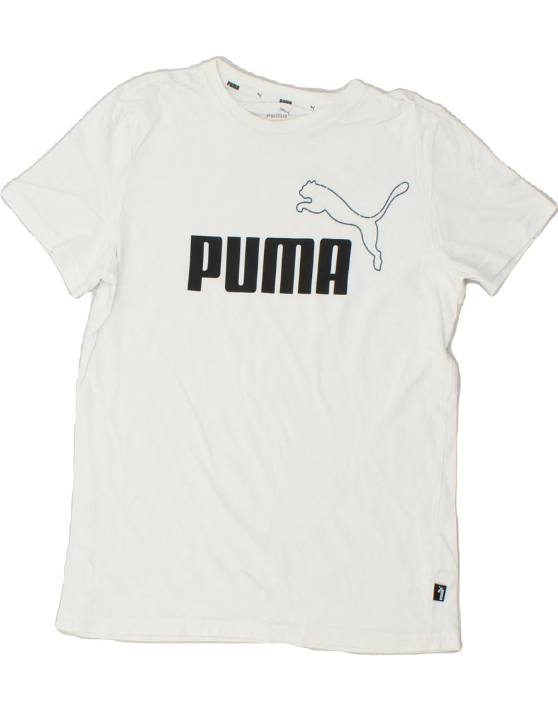 PUMA Girls Graphic T-Shirt Top 13-14 Years Large White Cotton | Vintage Puma | Thrift | Second-Hand Puma | Used Clothing | Messina Hembry 