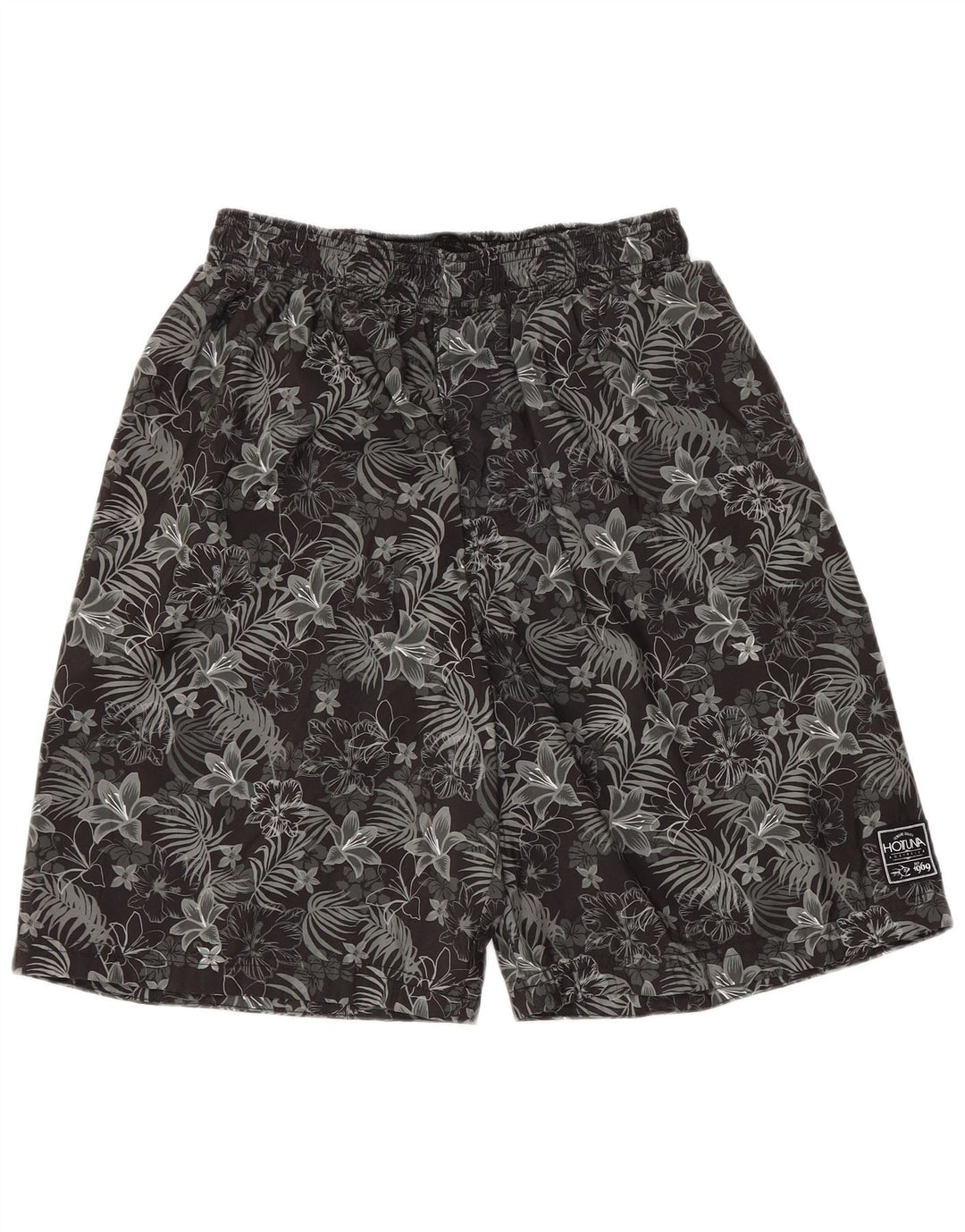 Hot Tuna Mens Swimming Shorts Medium Black Floral Polyester