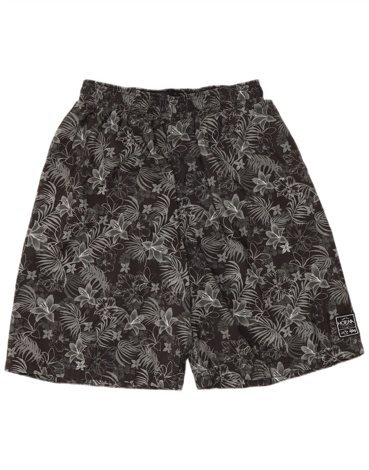 Hot Tuna Mens Swimming Shorts Medium Black Floral Polyester