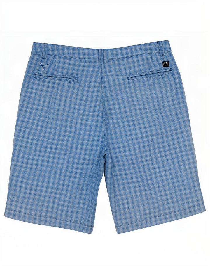 Puma Mens Chino Shorts Large W36 Blue Check