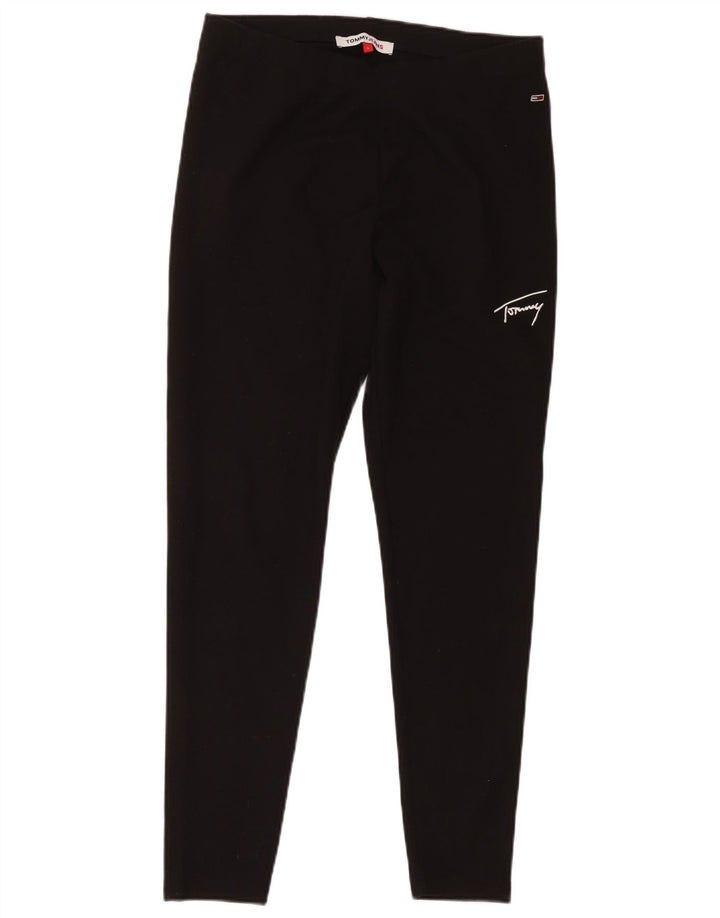 Tommy Hilfiger Womens Leggings UK 16 Large Black Polyester