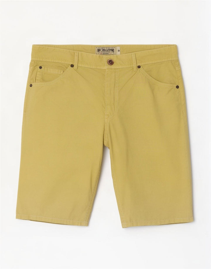 Marlboro Classics Mens Casual Shorts W32 Large Yellow Cotton
