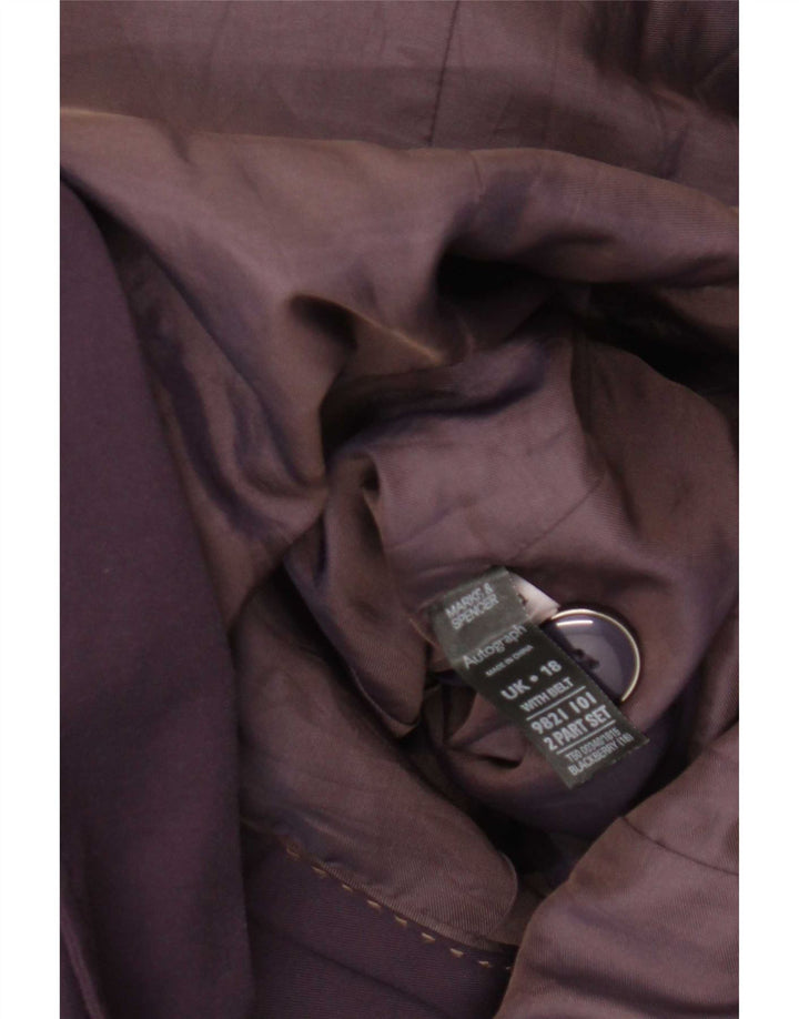 Marks & Spencer Womens Autograph Trench Coat UK 18 XL Purple Polyester