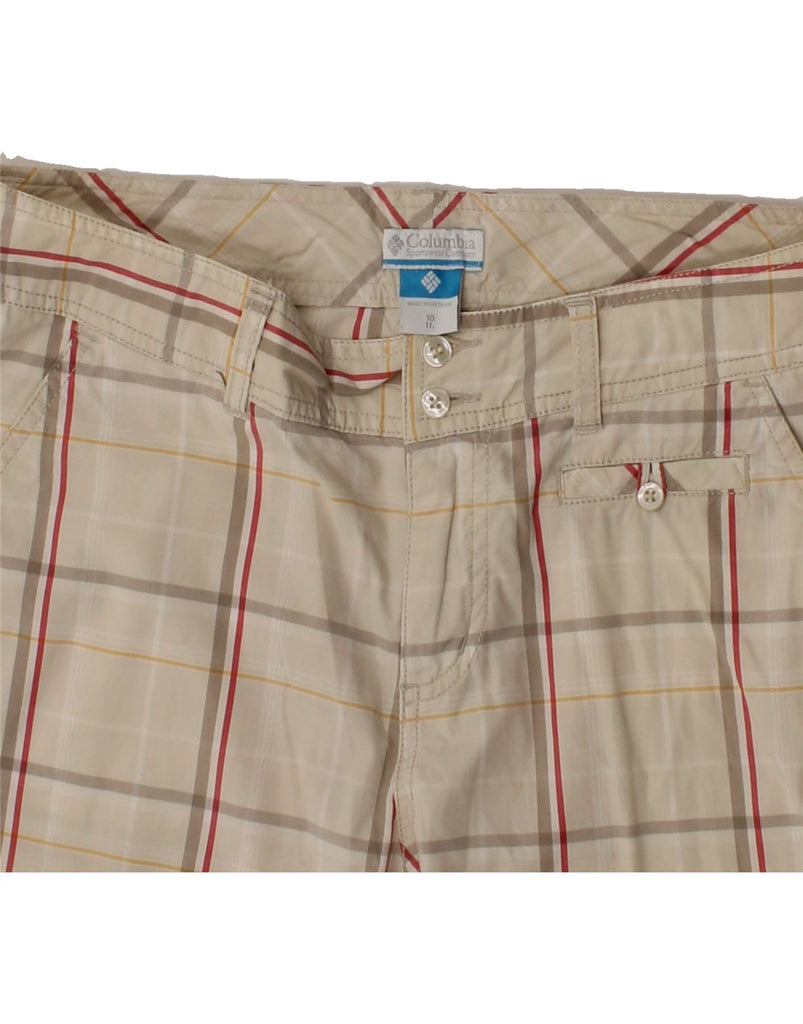 COLUMBIA Womens Chino Shorts US 10 Large W32 Beige Check Cotton Vintage Columbia and Second-Hand Columbia from Messina Hembry 