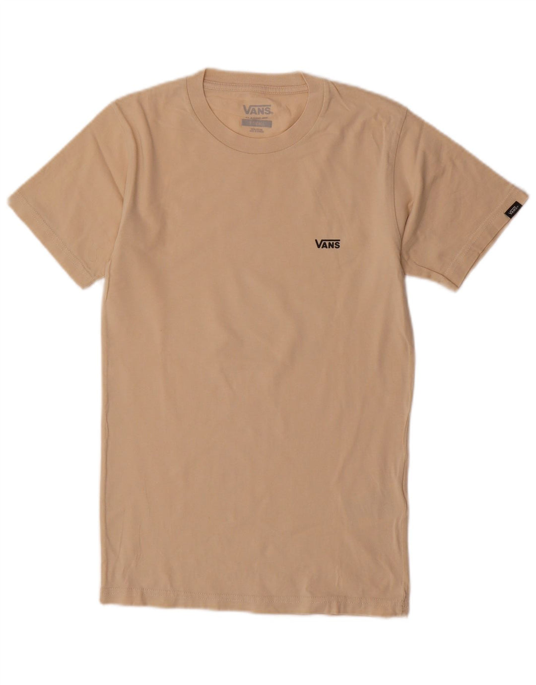 VANS Mens Classic Fit T-Shirt Top XS Beige Cotton