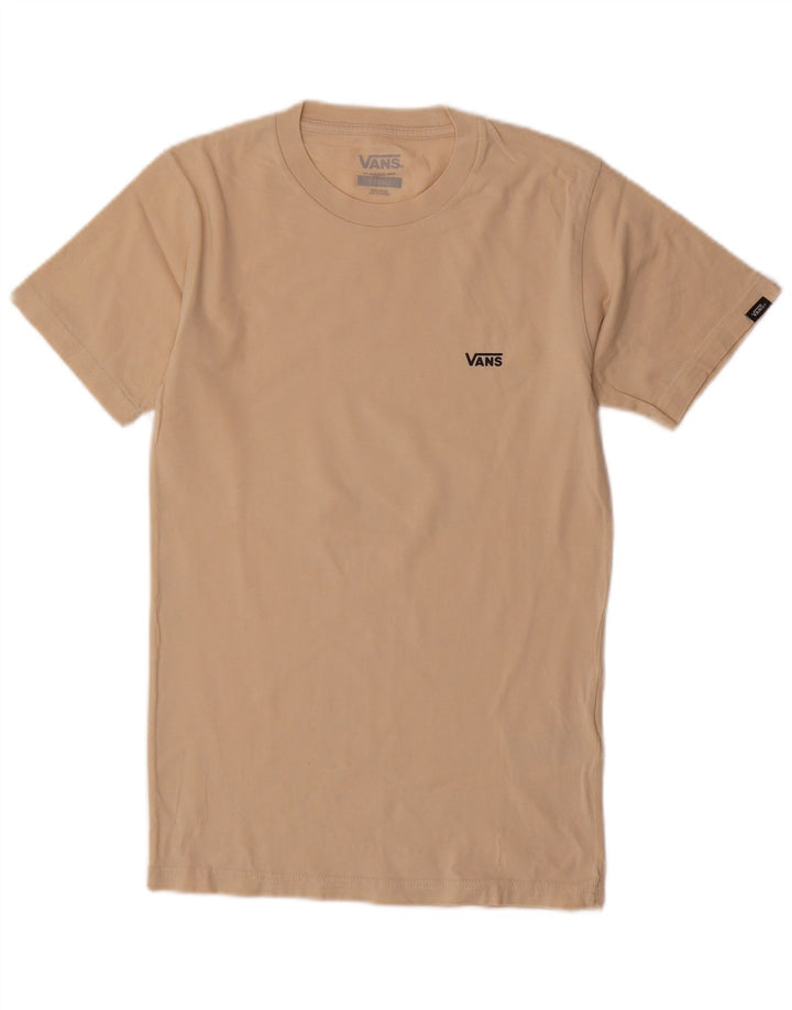 VANS Mens Classic Fit T-Shirt Top XS Beige Cotton