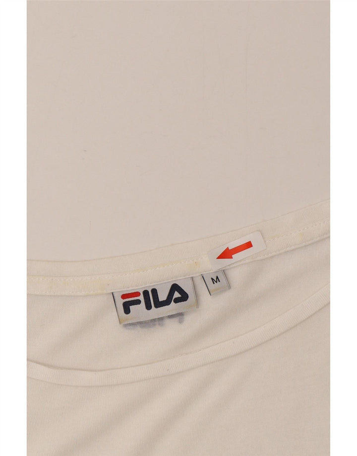 Fila Womens Oversized T-Shirt Top UK 14 Medium White Striped