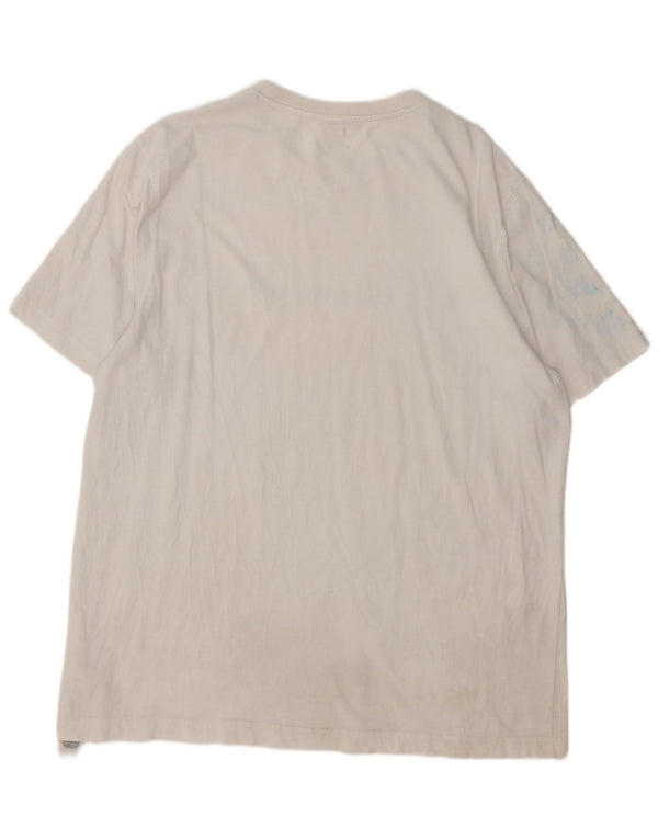 Champion Mens Graphic T-Shirt Top XL White Cotton