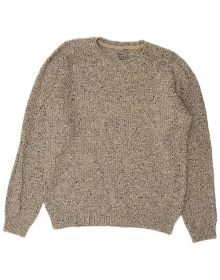 Marks & Spencer Mens Crew Neck Jumper Sweater Medium Grey Flecked
