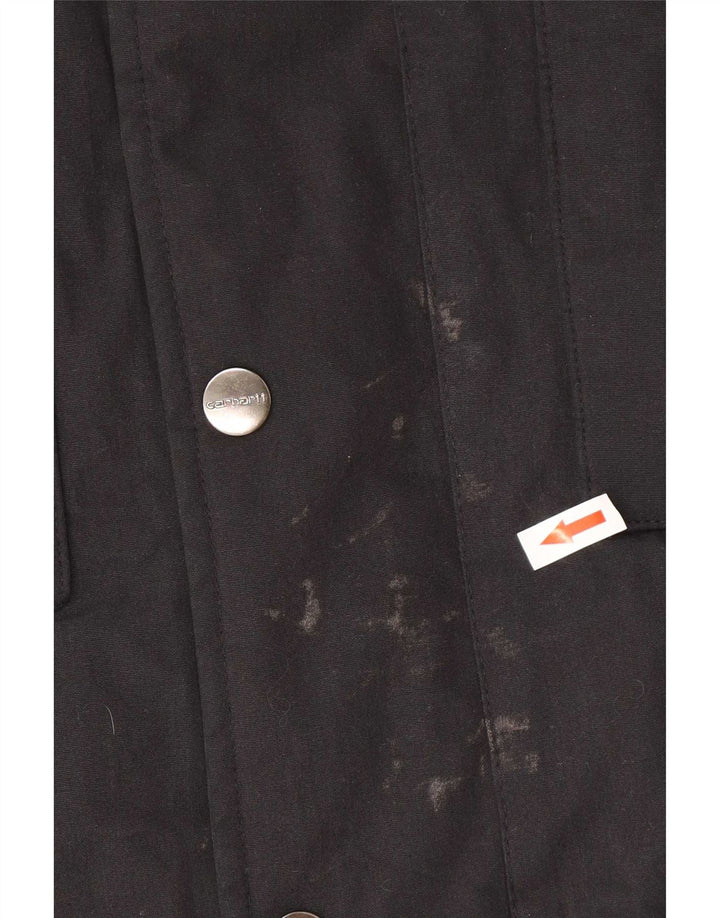 Carhartt Mens Tropper Hooded Parka Jacket UK 34 XS Black Polyester