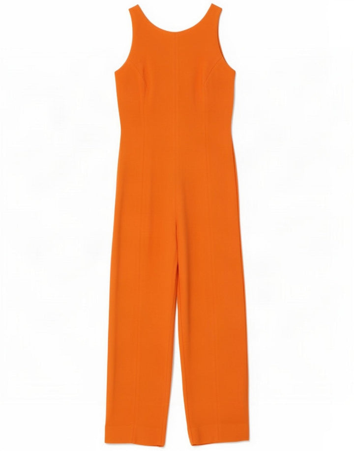 Vintage Womens Sleeveless Jumpsuit UK 12 Medium Orange Wool