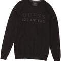 GUESS Womens Graphic Crew Neck Jumper Sweater UK 14 Medium Black Vintage Guess and Second-Hand Guess from Messina Hembry 
