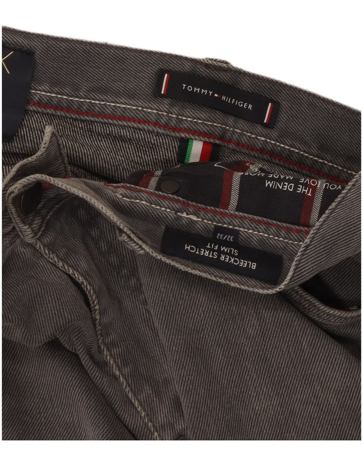 Tommy Hilfiger Mens Bleecker Slim Jeans W32 L32 Grey Cotton