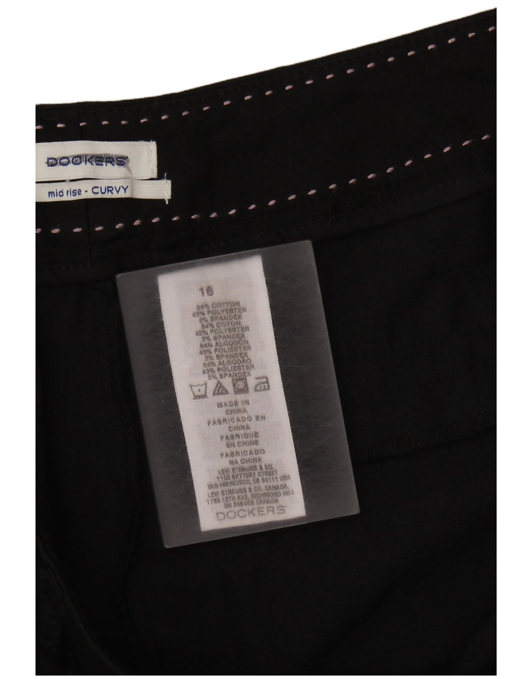 DOCKERS Womens Curvy Mid Rise Capri Trousers US 16 2XL W36 L21 Black