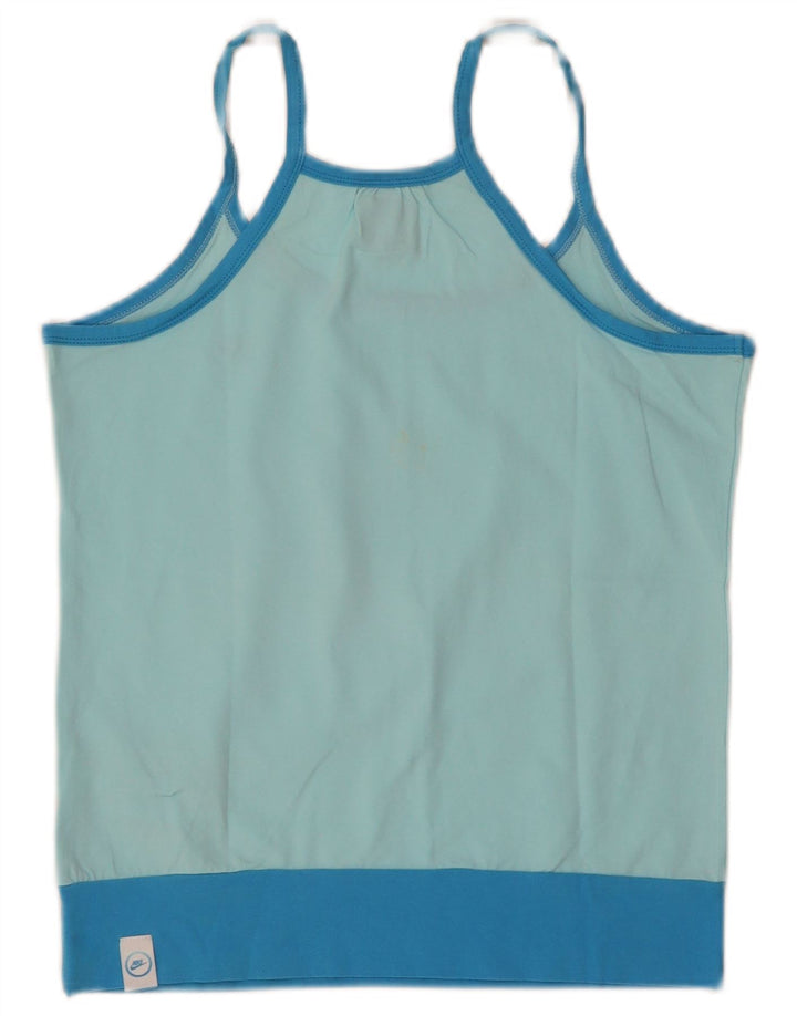 Nike Womens Crop Cami Top UK 10/12 Medium Blue Cotton