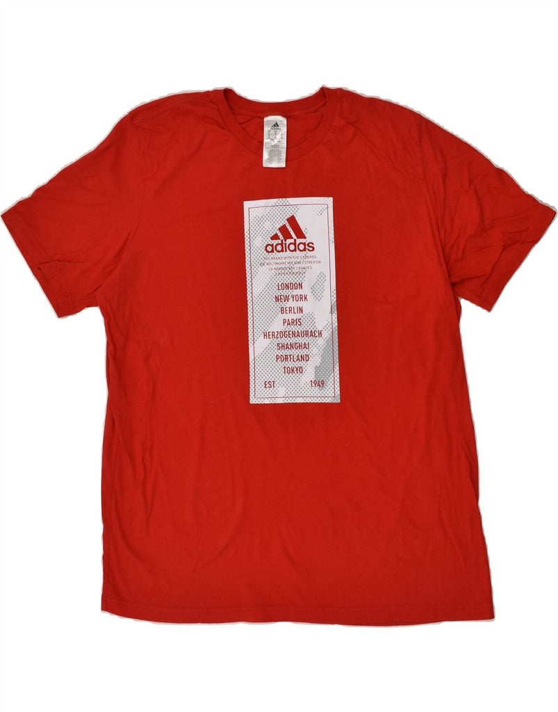 ADIDAS Mens Graphic T-Shirt Top XL Red Cotton | Vintage Adidas | Thrift | Second-Hand Adidas | Used Clothing | Messina Hembry 