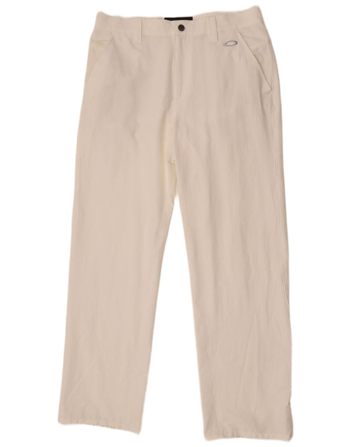 Oakley Mens Straight Chino Trousers W34 L33 White Nylon