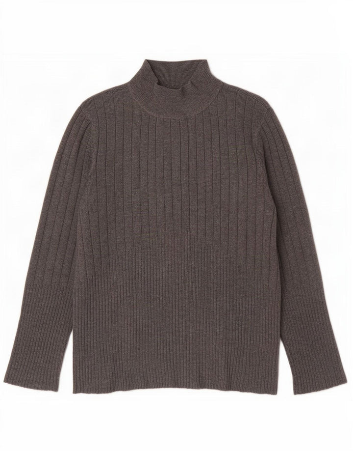 Marks & Spencer Womens Turtle Neck Jumper Sweater UK 12 Medium Grey Viscose