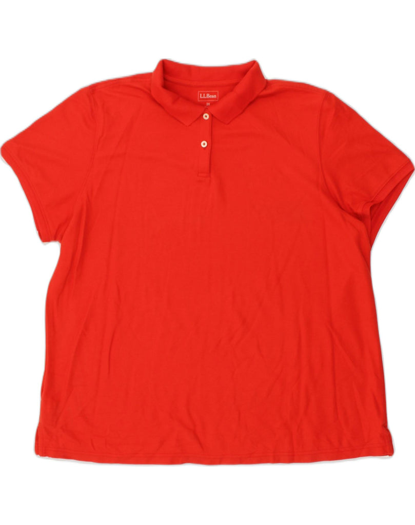 L.L.BEAN Womens Polo Shirt UK 22 3XL Red Cotton | Vintage L.L.Bean | Thrift | Second-Hand L.L.Bean | Used Clothing | Messina Hembry 