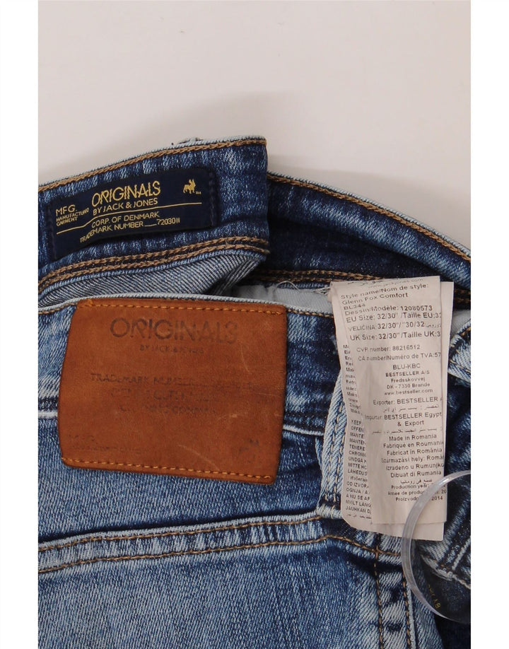 JACK & JONES Mens Slim Jeans W32 L30 Blue Cotton
