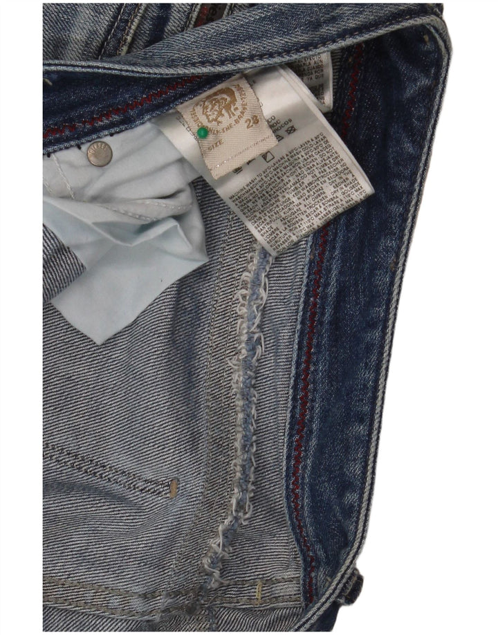 Diesel Womens Distressed Straight Jeans W28 L32 Blue Cotton